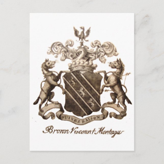 BROWN FAMILY CREST POSTCARD (Front)