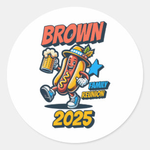 Brown Family Reunion 2025 Personalized Matching Su Classic Round Sticker
