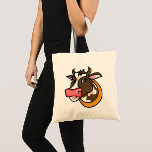 Brown Farm Cow Tote Bag