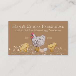 Brown Farmhouse Rustic Chicks Hen Farm Business Card