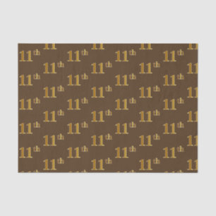 Brown, Faux Gold 11th (Eleventh) Event Tissue Paper