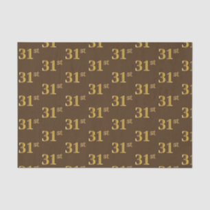 Brown, Faux Gold 31st (Thirty-First) Event Tissue Paper