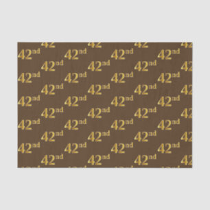 Brown, Faux Gold 42nd (Forty-Second) Event Tissue Paper