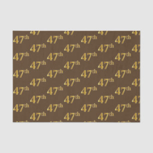 Brown, Faux Gold 47th (Forty-Seventh) Event Tissue Paper