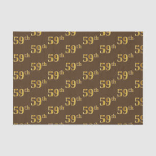 Brown, Faux Gold 59th (Fifty-Ninth) Event Tissue Paper