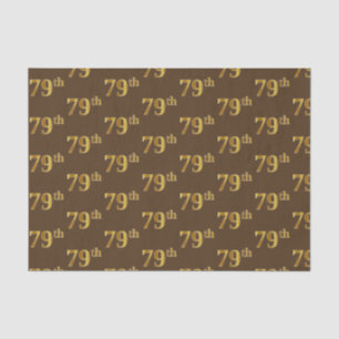 Brown, Faux Gold 79th (Seventy-Ninth) Event Tissue Paper