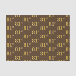 Brown, Faux Gold 81st (Eighty-First) Event Tissue Paper