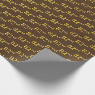 Brown, Faux Gold 82nd (Eighty-Second) Event Wrapping Paper