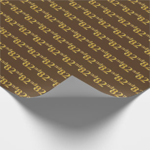 Brown, Faux Gold 82nd (Eighty-Second) Event Wrapping Paper