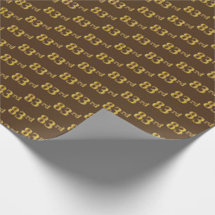 Brown, Faux Gold 83rd (Eighty-Third) Event Wrapping Paper