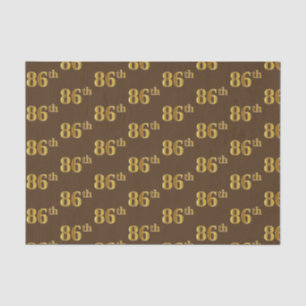 Brown, Faux Gold 86th (Eighty-Sixth) Event Tissue Paper