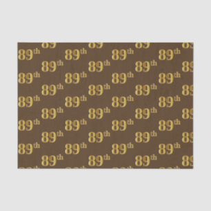 Brown, Faux Gold 89th (Eighty-Ninth) Event Tissue Paper