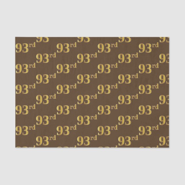 Brown, Faux Gold 93rd (Ninety-Third) Event Tissue Paper (Front)