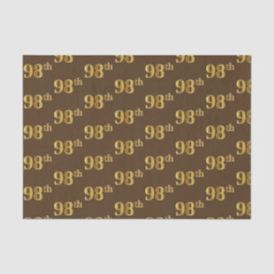 Brown, Faux Gold 98th (Ninety-Eighth) Event Tissue Paper