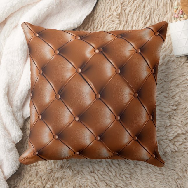 Brown Faux Leather (leather look) Cushion (Blanket)