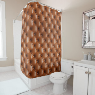 Brown Faux Leather (leather look) Shower Curtain