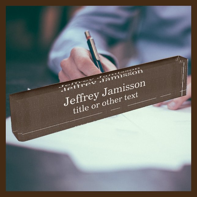 Brown Faux Textured Burlap Acrylic Nameplate (Creator Uploaded)