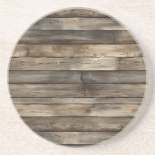 Brown Faux Wood Coaster