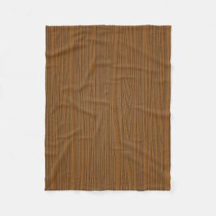 Brown Faux Wood Grain Illustration Fleece Blanket
