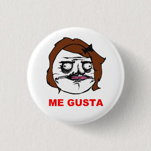 Brown Female Me Gusta Comic Rage Face Meme 3 Cm Round Badge