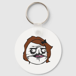 Brown Female Me Gusta Comic Rage Face Meme Key Ring