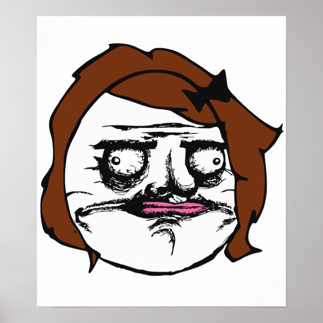 Brown Female Me Gusta Comic Rage Face Meme Poster (Front)