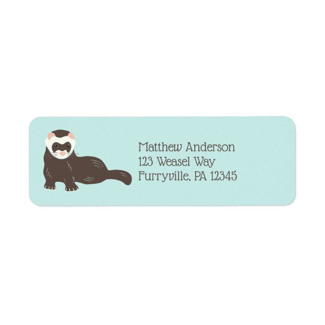 Brown Ferret Mint Green Return Address (Front)