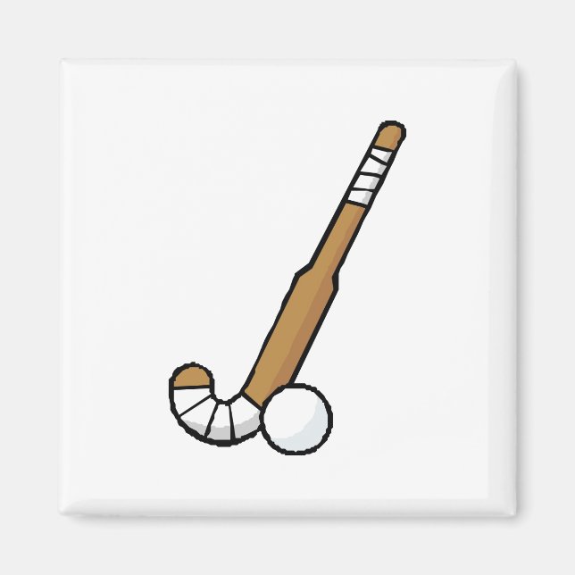 Brown Field Hockey Stick Magnet (Front)