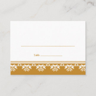 Brown filigree border wedding escort place card