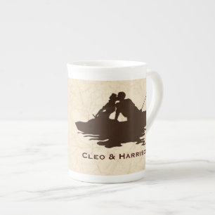 Brown Fishing Lovers Personalised Bone China Mug
