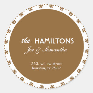 Brown Floral - Address labels