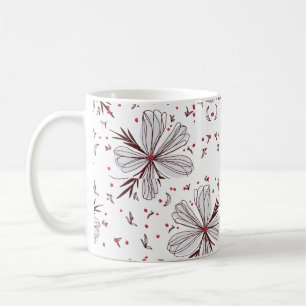 Brown Floral Botanical Illustration Classic Mug