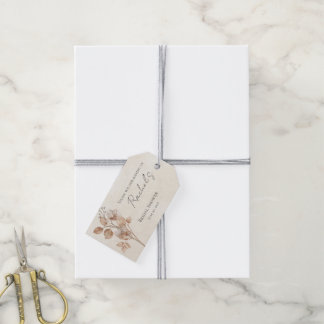 Brown Floral Bridal Shower Thank You Tags