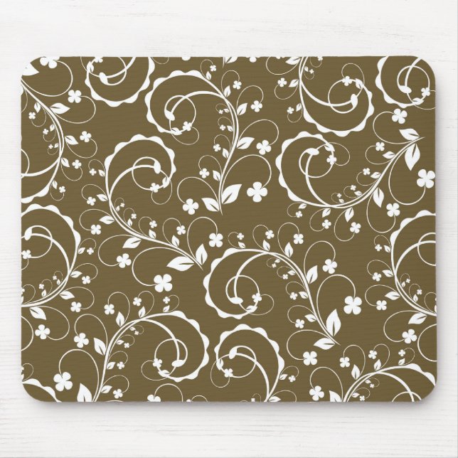 brown floral mouse pad (Front)