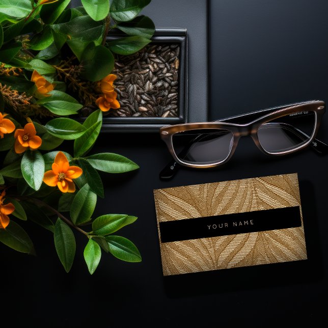 Brown Floral Ornament Gold Lace Black Vip Business Card (Brown Floral Ornament Gold Lace Black Vip Business Card)