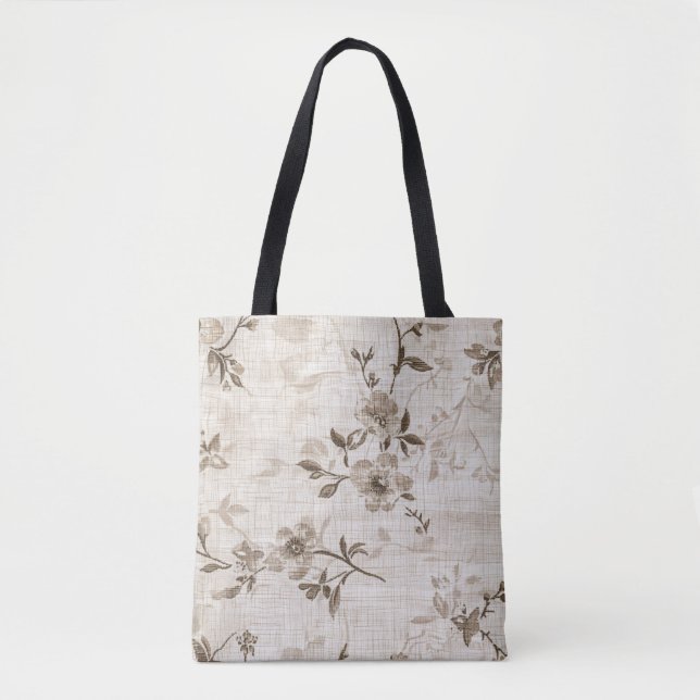 Brown Floral Pattern Handbag (Front)