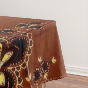 Brown floral tablecloth
