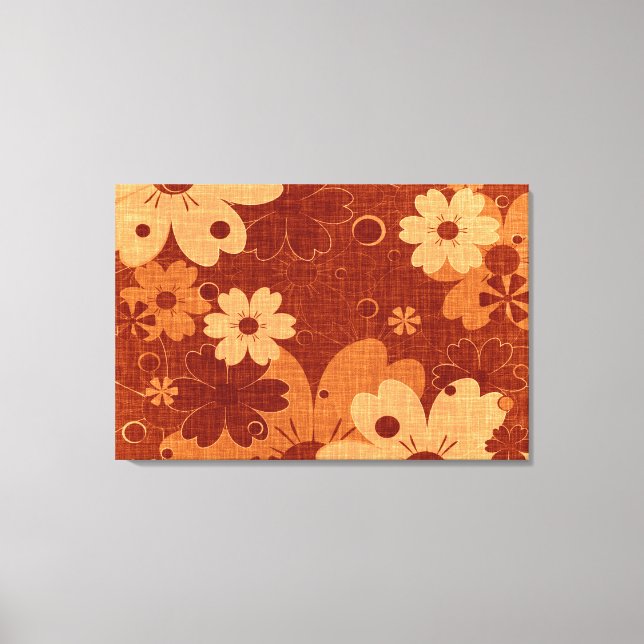 Brown Floral Vintage Canvas Print (Front)