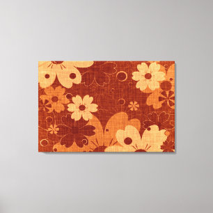 Brown Floral Vintage Canvas Print