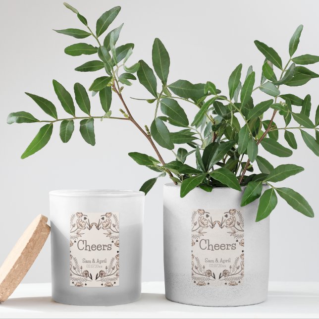 Brown Floral Wedding Theme Food Label (Stickers to stick on your return gifts or stationery )