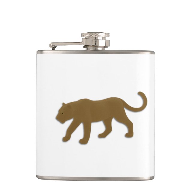 Brown Florida Panther Hip Flask (Front)
