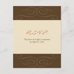 Brown florish fall custom response card