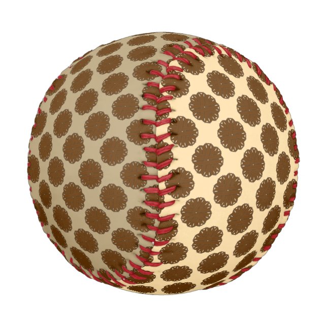 Brown Flower Ribbon by Kenneth Yoncich Baseball (Angled)