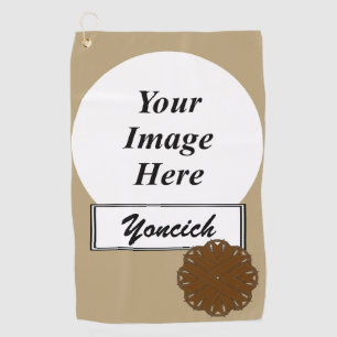 Brown Flower Ribbon by Kenneth Yoncich Golf Towel