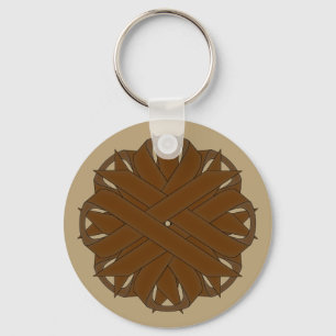 Brown Flower Ribbon by Kenneth Yoncich Key Ring