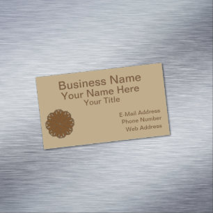 Brown Flower Ribbon by Kenneth Yoncich Magnetic Business Card