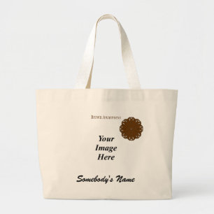 Brown Flower Ribbon Template by Kenneth Yoncich Large Tote Bag