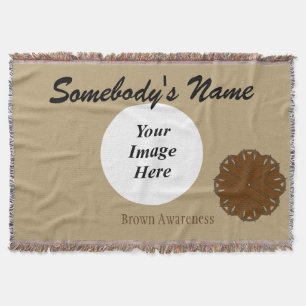 Brown Flower Ribbon Template by Kenneth Yoncich Throw Blanket