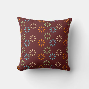 Brown Flowers and Specks MOJO Pillow