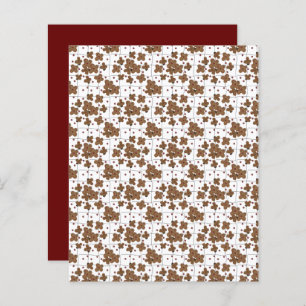 Brown Flowers Red Black White Grid Scrapbook Paper